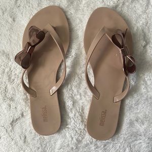 Rose gold chrome Melissa sandals